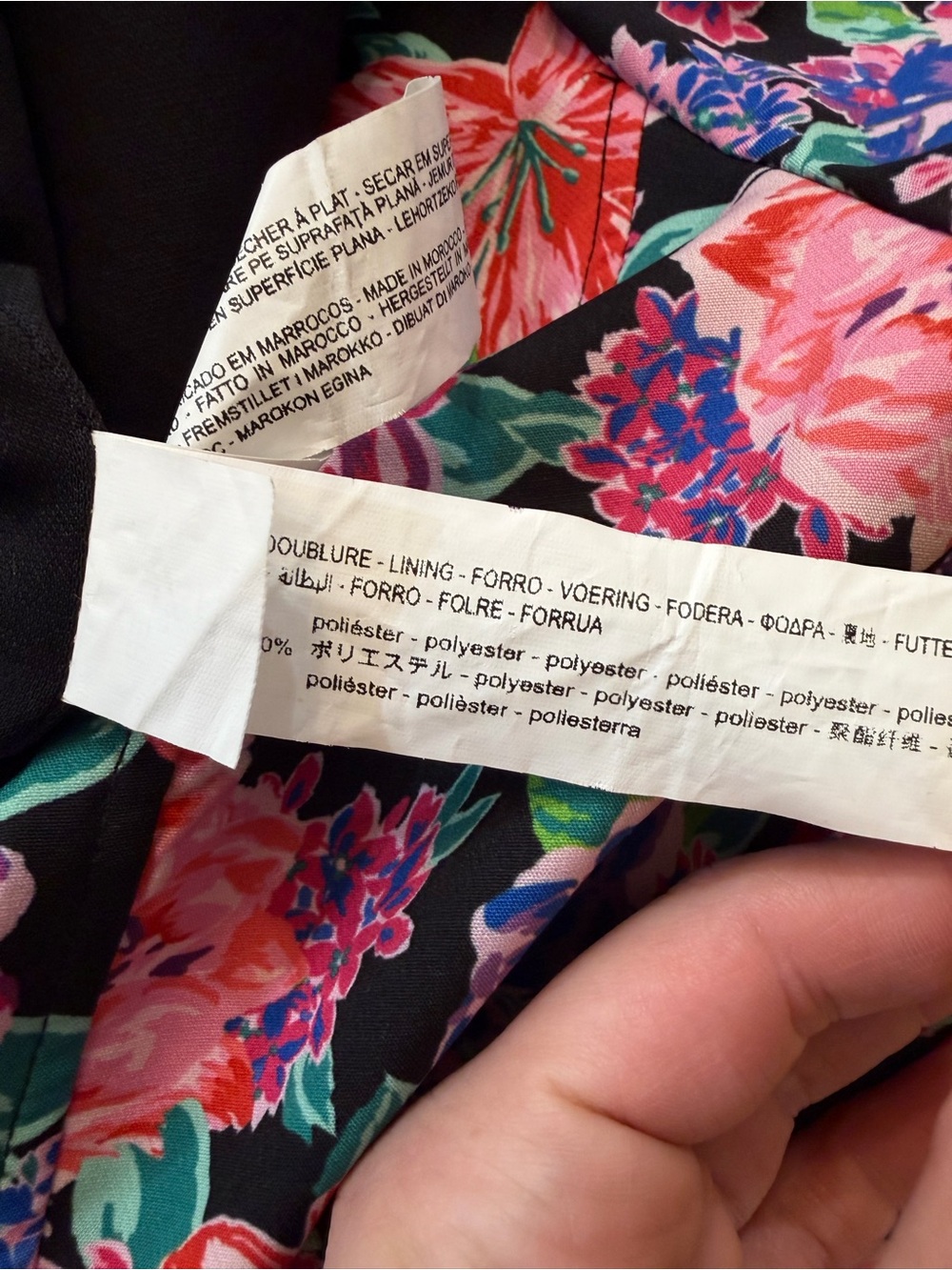 Zara Black Floral Puff-Sleeve Crop Top - Picture 4 of 4